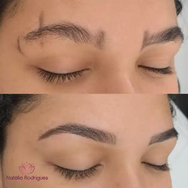 Antes e depois — Design de sobrancelha