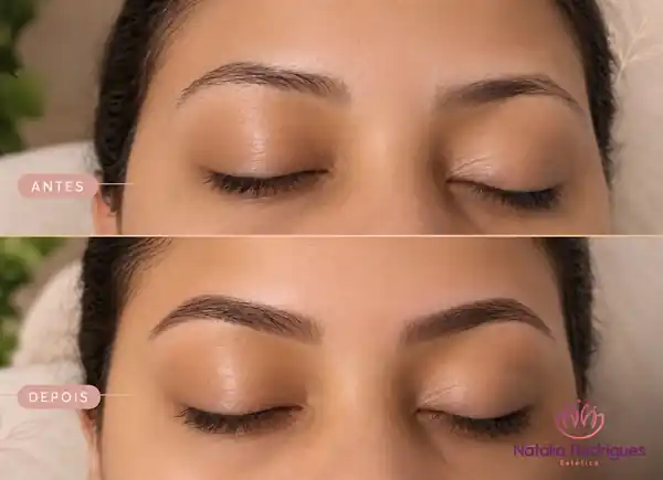 Antes e depois — Design de sobrancelha com Henna